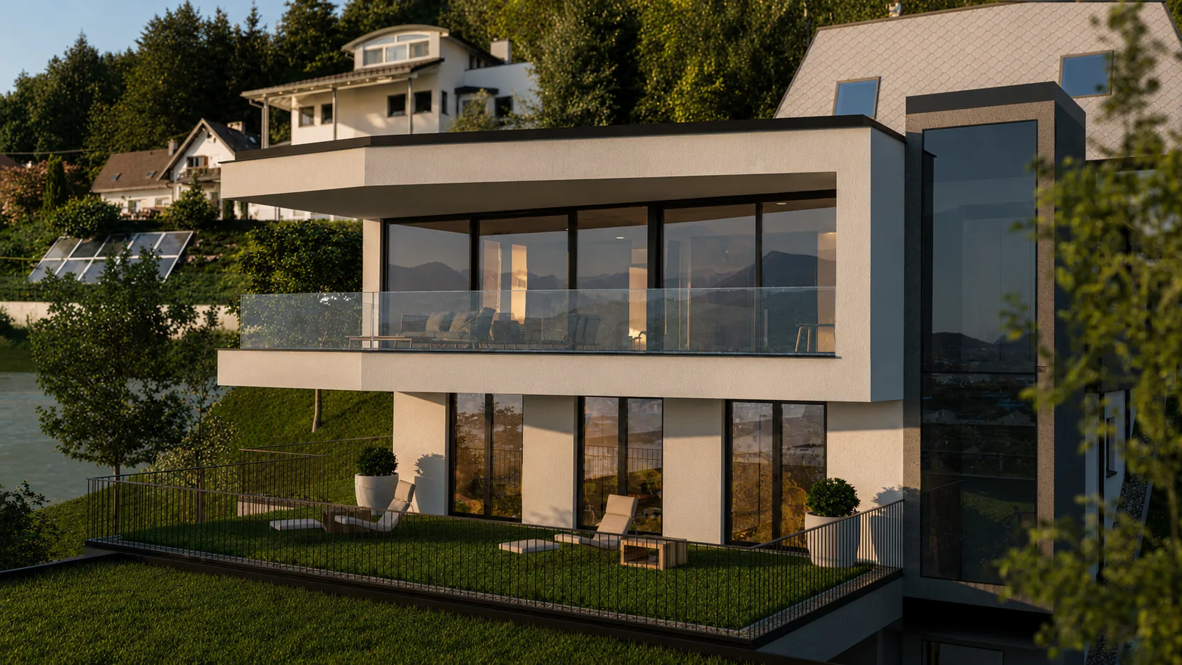 Visualisierung Villa St. Martin – Symbolfoto, mit KI bearbeitet